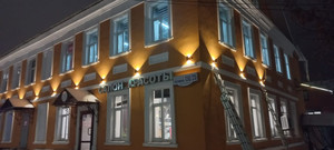 Освещение фасада Проспект Ленина